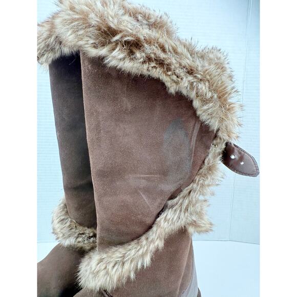 BearPaw Sheilah Womens Size 10 Suede Wool Fur Tall Winter Boot Waterproof Brown - Picture 3 of 11